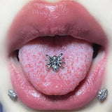 Gothic Punk Spider Titanium Tongue Stud Ring Body Jewelry