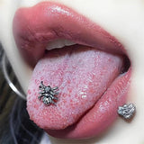 Gothic Punk Spider Titanium Tongue Stud Ring Body Jewelry