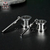 Kubooz Piercing Screw Back Tunnels Ear Dangle Earring Plugs 00G Pair