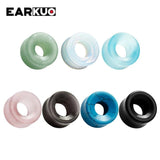 EARKUO Hollow Stone Ear Piercing Gauges Tunnels Body Jewelry Earring Plugs 2PCS