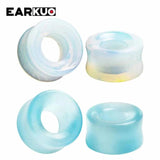 EARKUO Hollow Stone Ear Piercing Gauges Tunnels Body Jewelry Earring Plugs 2PCS