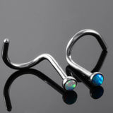 10Pcs Surgical Steel Opal Stone Nose Rings Studs Body Jewelry Nose Piercing