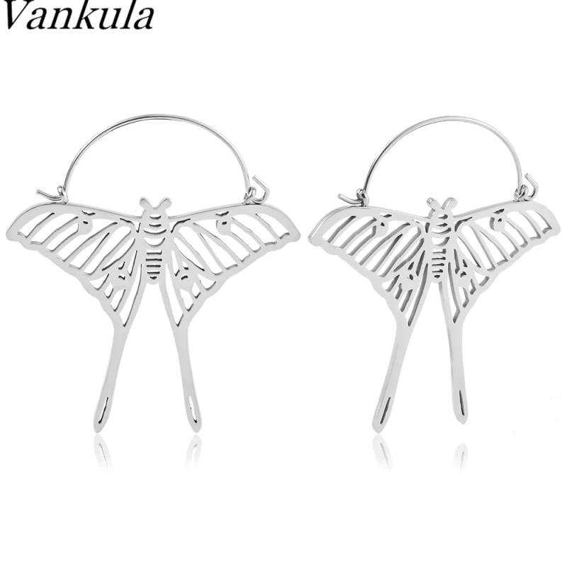 Spider Flower Ear Hanger Weights Pendant Stainless Steel Ear Plugs Gauges