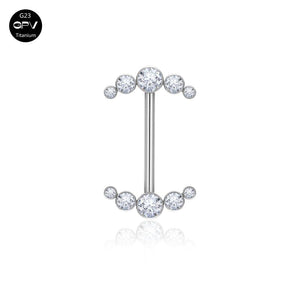 Titanium G23 Opal ZC Nipple Stud 14G Women's Nipple Rings