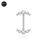 Titanium G23 Opal ZC Nipple Stud 14G Women's Nipple Rings