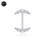 Titanium G23 Opal ZC Nipple Stud 14G Women's Nipple Rings