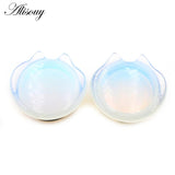 2pcs Cat Natural Stones Ear Tunnels Plug Stretcher Gauges Earrings