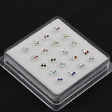 Colorful Zircon Crystal Cherry Nose Stud Body Jewelry Set