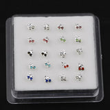 Colorful Zircon Crystal Cherry Nose Stud Body Jewelry Set