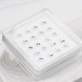 Colorful Zircon Crystal Cherry Nose Stud Body Jewelry Set