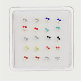 Colorful Zircon Crystal Cherry Nose Stud Body Jewelry Set