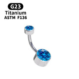 Opal CZ Navel Piercing Belly Ring Titanium