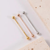 3PCS 14G Industrial Scaffold Barbell Zircon Cartilage Earrings