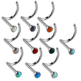 10pcs 20G Steel Opal Nose Rings Body Jewelry