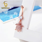 Rose Plated Navel Earrings Surgical Steel Body Jewelry Piercing