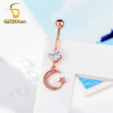 Rose Plated Navel Earrings Surgical Steel Body Jewelry Piercing