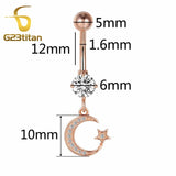 Rose Plated Navel Earrings Surgical Steel Body Jewelry Piercing