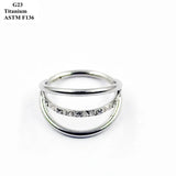 Titanium Punk Nose Ring with Zircon Piercing Jewelry