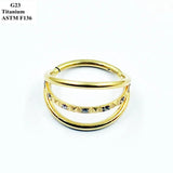 Titanium Punk Nose Ring with Zircon Piercing Jewelry