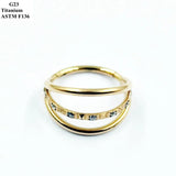 Titanium Punk Nose Ring with Zircon Piercing Jewelry