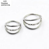 Titanium Punk Nose Ring with Zircon Piercing Jewelry