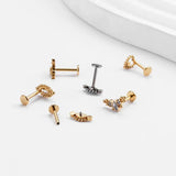 Titanium Labret Lip Piercing Jewelry Zircon Cartilage Earring