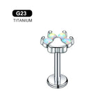 Titanium Bear Paw 16G Crystal Ear Tragus Cartilage Earring
