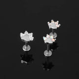 Titanium Bear Paw 16G Crystal Ear Tragus Cartilage Earring