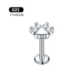Titanium Bear Paw 16G Crystal Ear Tragus Cartilage Earring