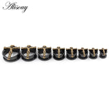 2pcs Stainless Steel Cross Jesus Ear Tunnels Plugs