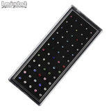 Imixlot 60pcs L Shape Stainless Steel CZ Crystal Nose Ring Body Piercing