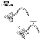 Titanium CZ Nose Studs Bar 20G Nose Piercing Jewelry