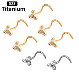 Titanium CZ Nose Studs Bar 20G Nose Piercing Jewelry