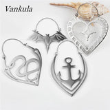 Vankula 2PCS Stainless Steel Dangle Drop Earrings Ear Plugs Tunnels