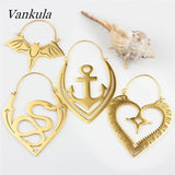 Vankula 2PCS Stainless Steel Dangle Drop Earrings Ear Plugs Tunnels