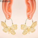 2PCS Butterfly Ear Hanger Weights Stainless Steel Ear Plugs Gauges