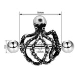 Octopus Nipple Piercing Burnish Nipple Bar 14G Stainless Steel