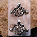 Octopus Nipple Piercing Burnish Nipple Bar 14G Stainless Steel