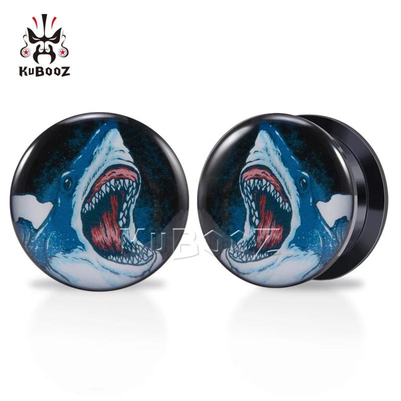 Acrylic Big Shark Ear Gauges Plugs Stretchers 6-30mm 2PCS