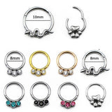 6-12mm Opal Rings Surgical Steel Septum Trick Jewelry