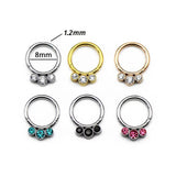 6-12mm Opal Rings Surgical Steel Septum Trick Jewelry