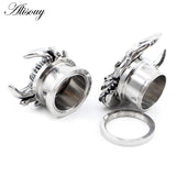 8-16mm Stainless Steel Skull Ear Plugs Tunnels