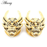 8-16mm Stainless Steel Skull Ear Plugs Tunnels
