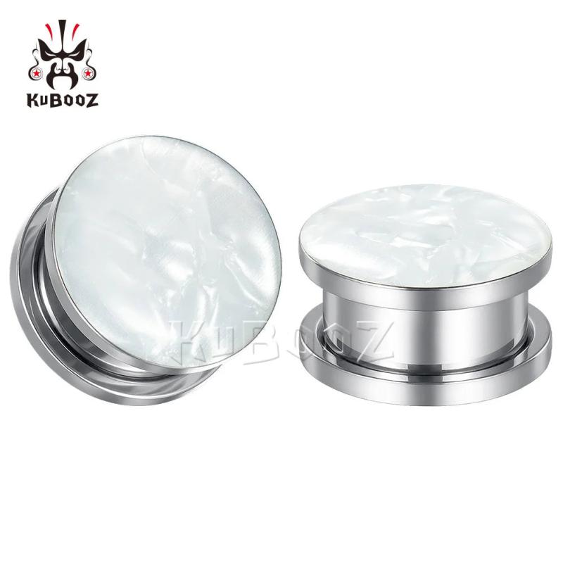 Stainless Steel Shell Ear Tunnels Plugs Gauges Piercing 6-25mm