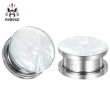 Stainless Steel Shell Ear Tunnels Plugs Gauges Piercing 6-25mm