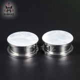 Stainless Steel Shell Ear Tunnels Plugs Gauges Piercing 6-25mm