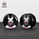 Acrylic Rabbit Skull Logo Ear Tunnels Piercing Gauges Earring Plugs