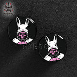 Acrylic Rabbit Skull Logo Ear Tunnels Piercing Gauges Earring Plugs