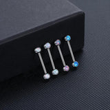 Titanium Opal Nipple Tongue Piercing 14G CZ Cartilage Earrings