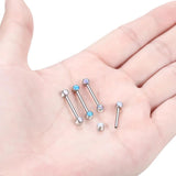 Titanium Opal Nipple Tongue Piercing 14G CZ Cartilage Earrings